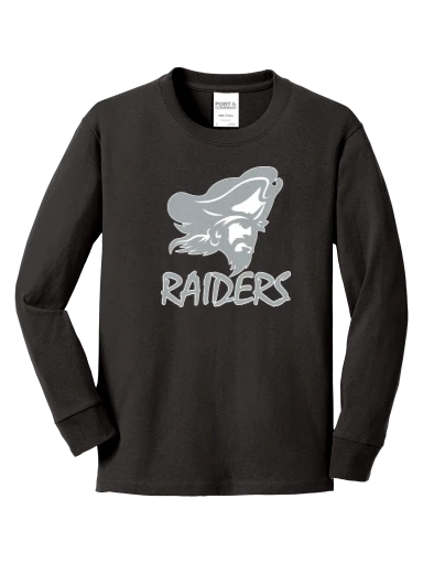 GVYF Raiders Youth Long Sleeve Core Cotton Tee preview, front