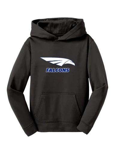 GVYF Falcons Youth Sport-Wick Fleece Hooded Pullover preview, front