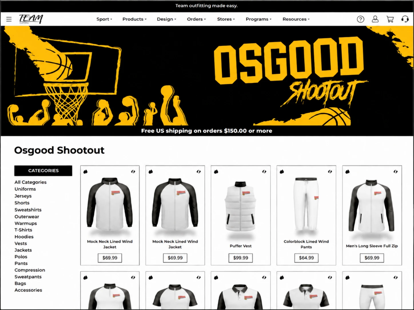 TeamSeams online team store